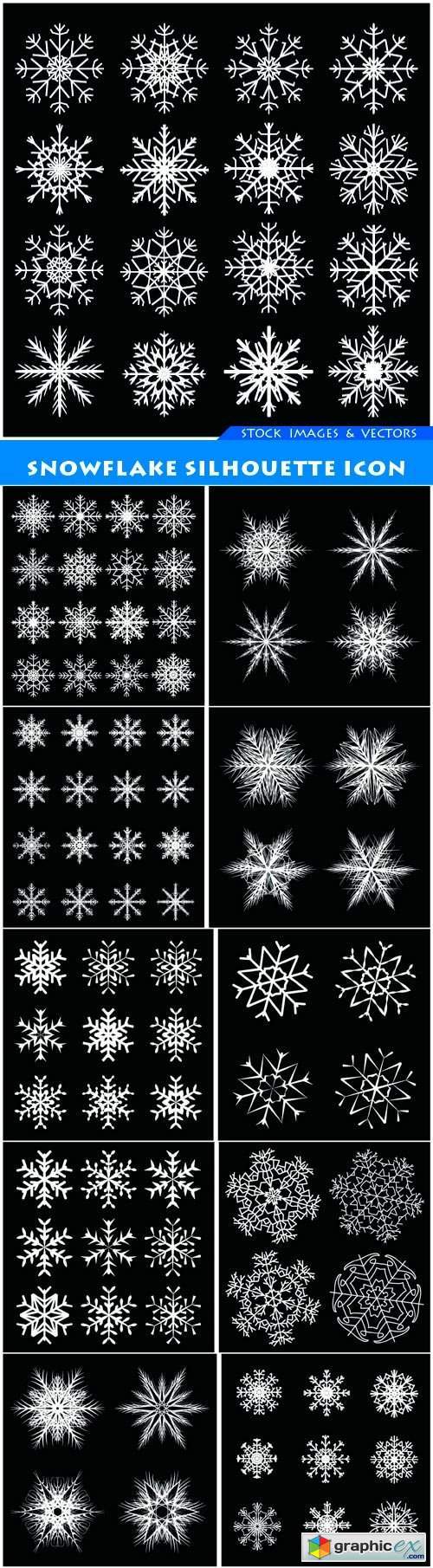 Snowflake silhouette icon 11X EPS