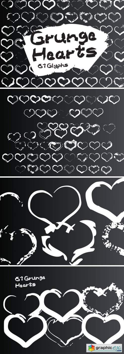 Grunge Hearts Font