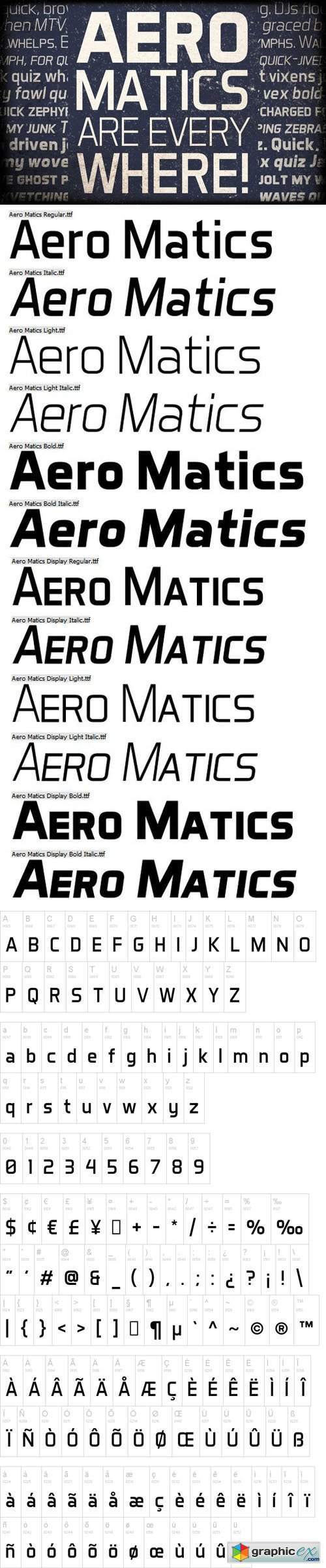 Aero Matics Font [12-Weights]