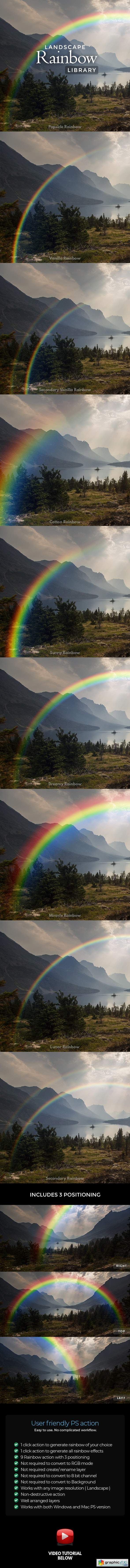 Landscape Rainbow Library - Photoshop Action