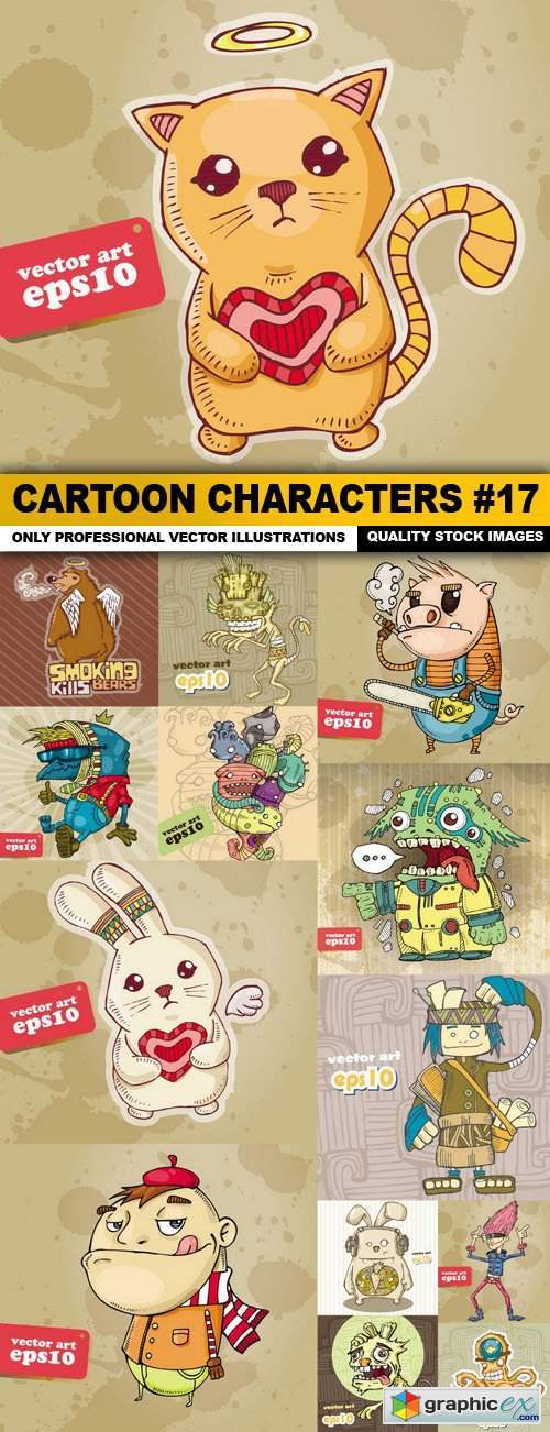 Cartoon Characters #17 - 14 Vector