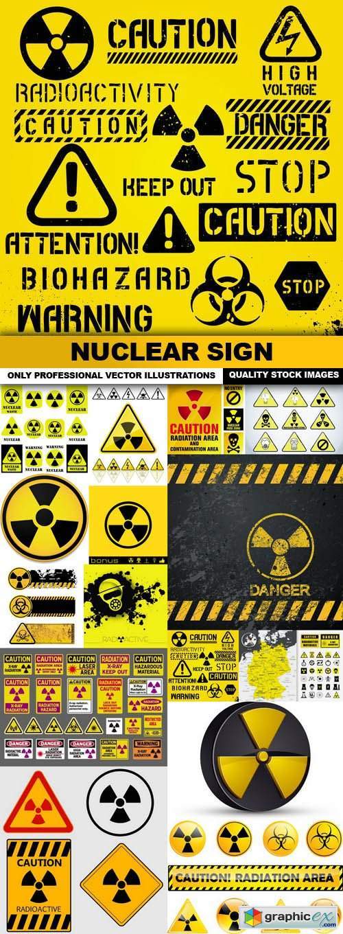 Nuclear Sign - 15 Vector