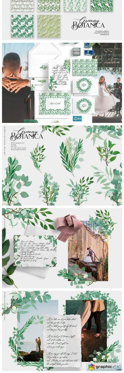 Greenery Botanical Art Set