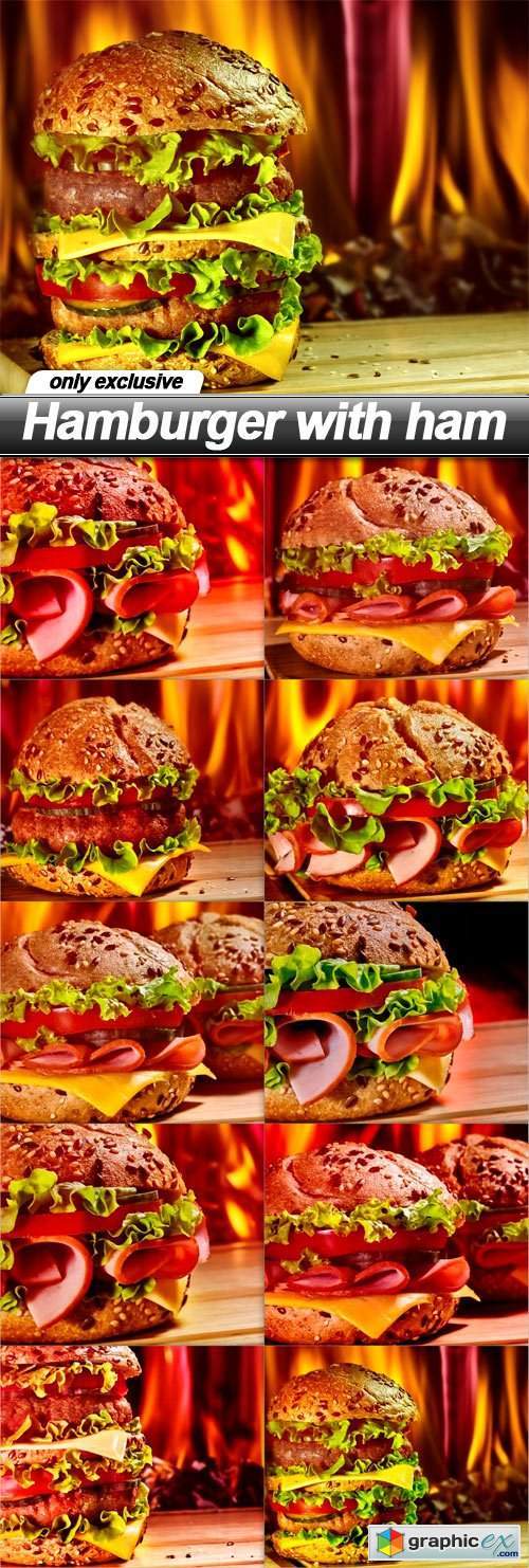 Hamburger with ham - 10 UHQ JPEG