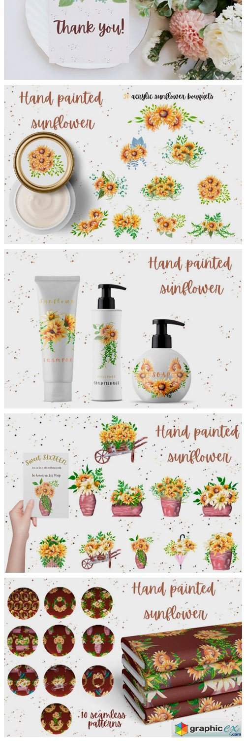Hand Painted Sunflower Collection