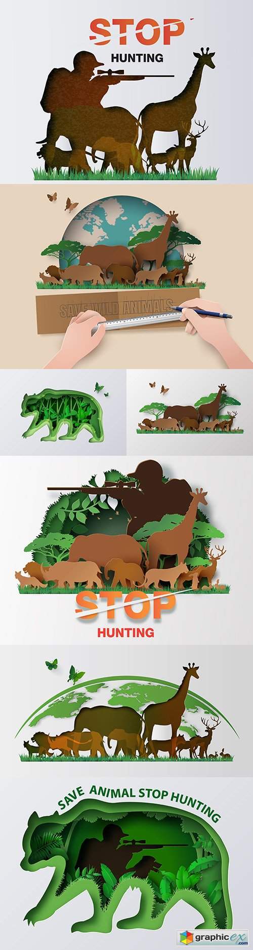 Stop hunting animals World Wildlife Day » Free Download Vector Stock Image  Photoshop Icon