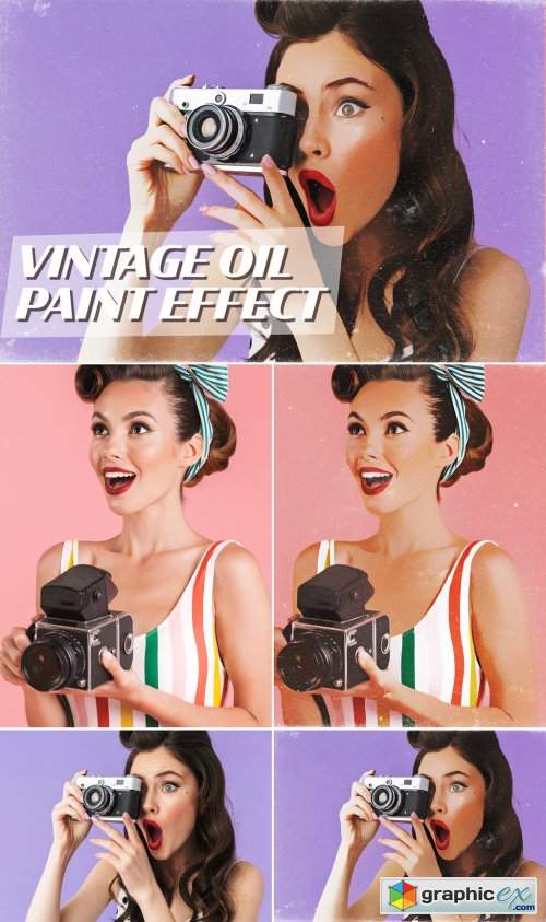  Vintage Paint Style Advertising Effect Mockup 