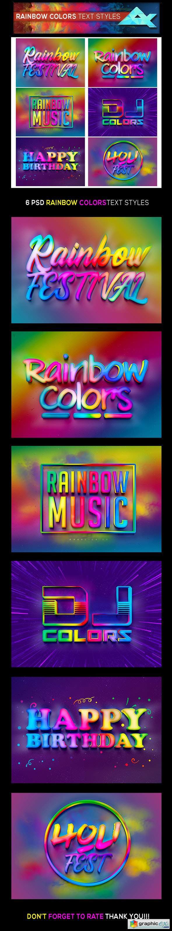 Rainbow Colors Photoshop Text Effects Styles