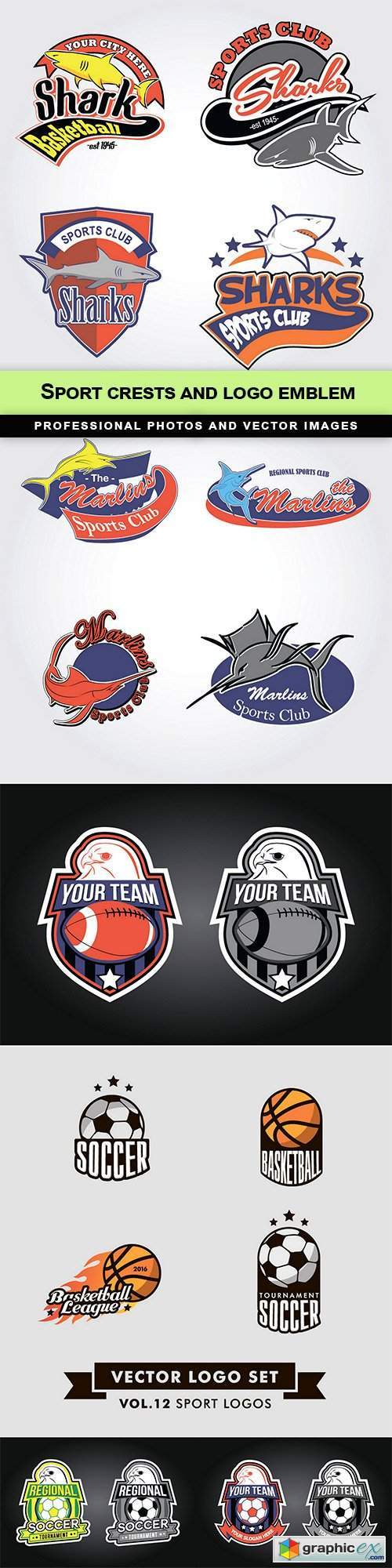 Sport crests and logo emblem - 6 EPS