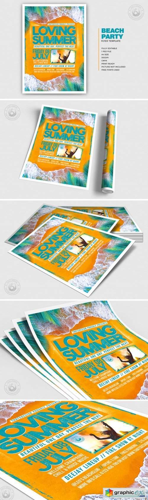 Beach Party Flyer Template V9