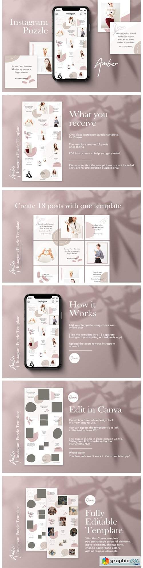 Instagram Puzzle Template Amber