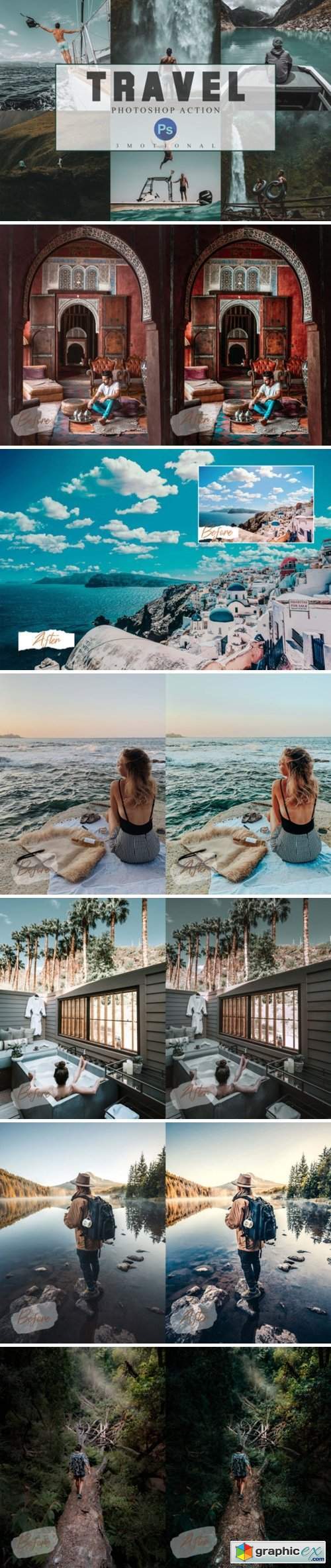 6 Travel Photoshop Actions ACR LUT Filter