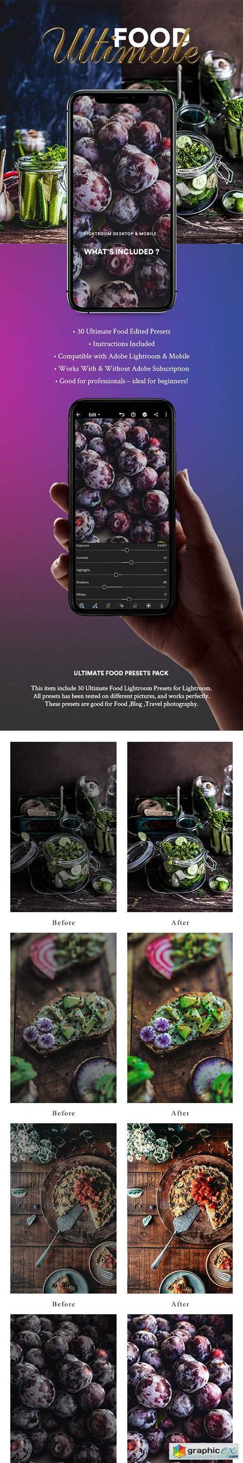 30 Ultimate Food Lightroom Desktop And Mobile Presets