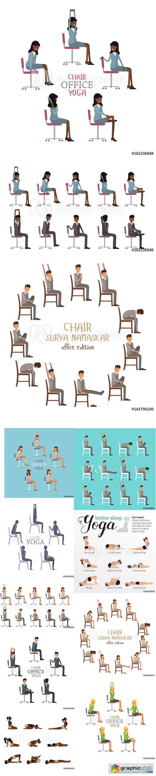  Vector illustration of man or woman Relaxing and stretching schematic image 