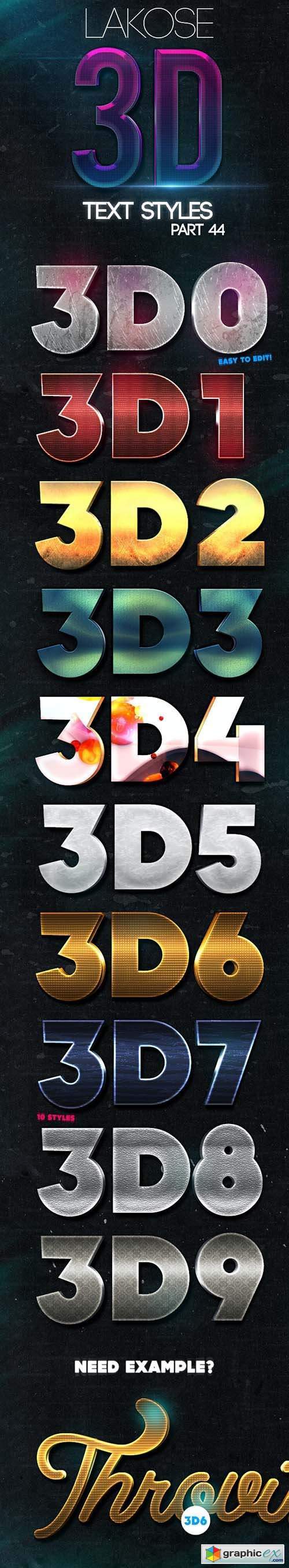 Lakose 3D Text Styles Part 44