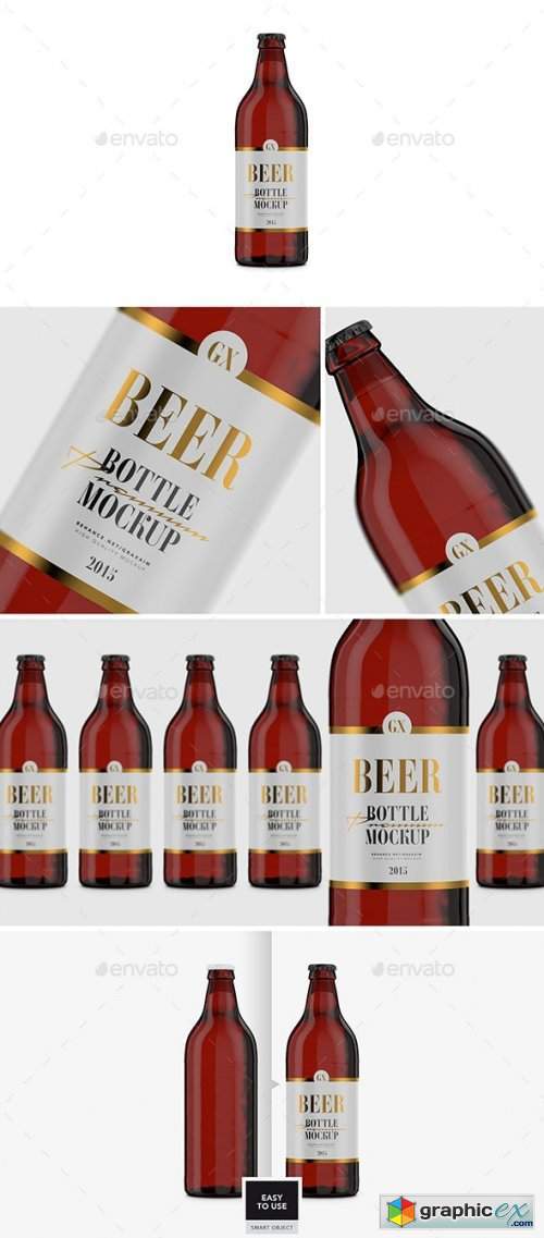 Beer Bottle - Amber Glass - Mockup