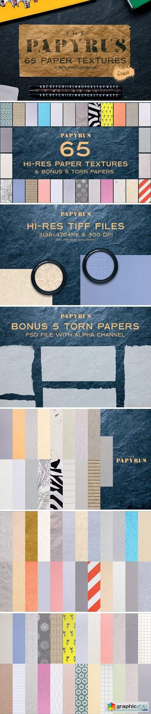 The Papyrus - 65 Paper Textures 