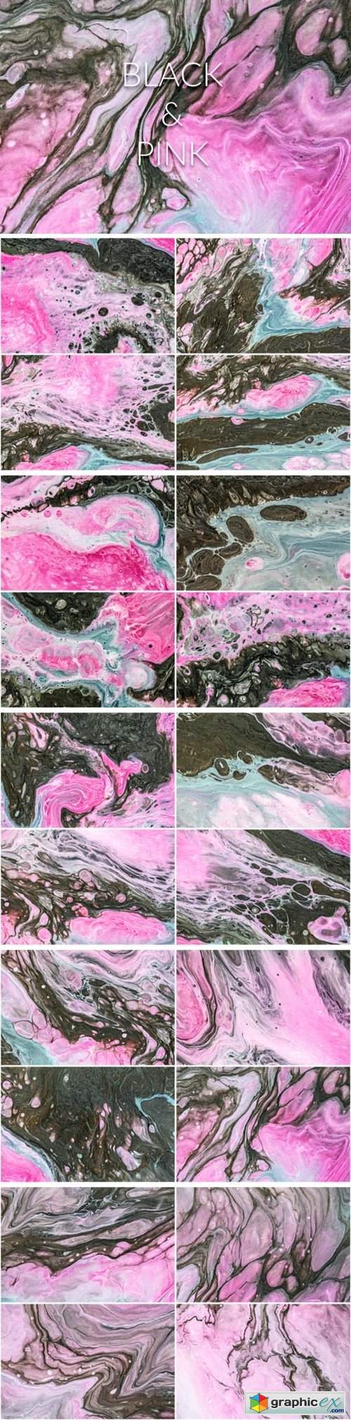 Handmade Liquid Paint - Black&Pink Vol.1