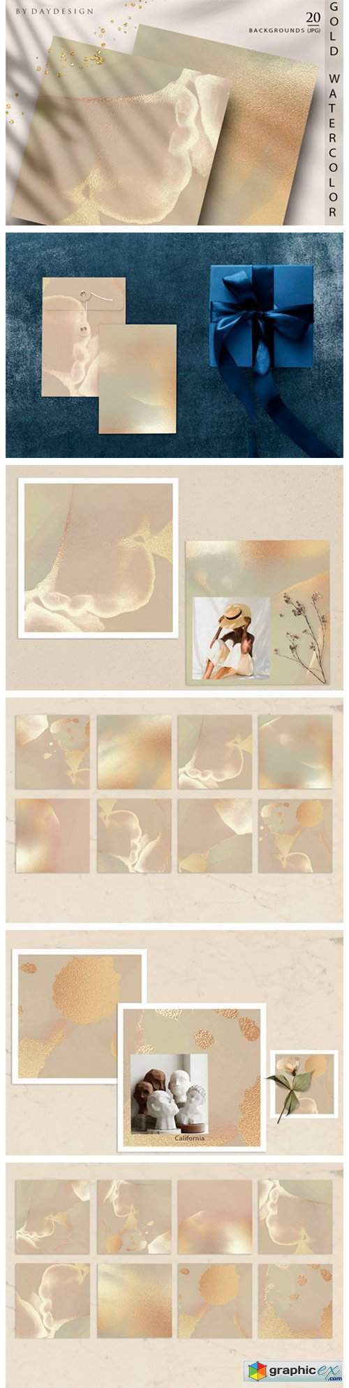 Gold Watercolor Backgrounds