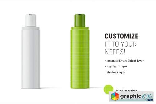 Glossy Cosmetic Bottle Mockup Models