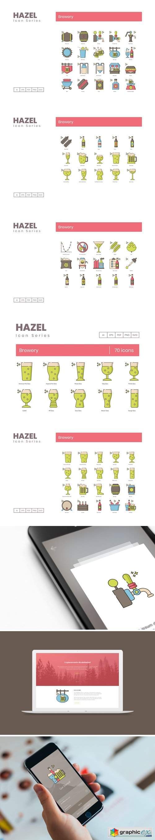 70 Brewery Icons | Hazel Series