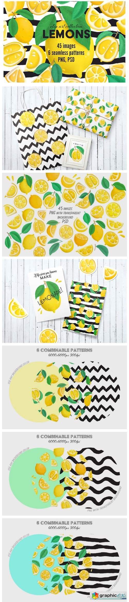 Lemons Clip Art Collection