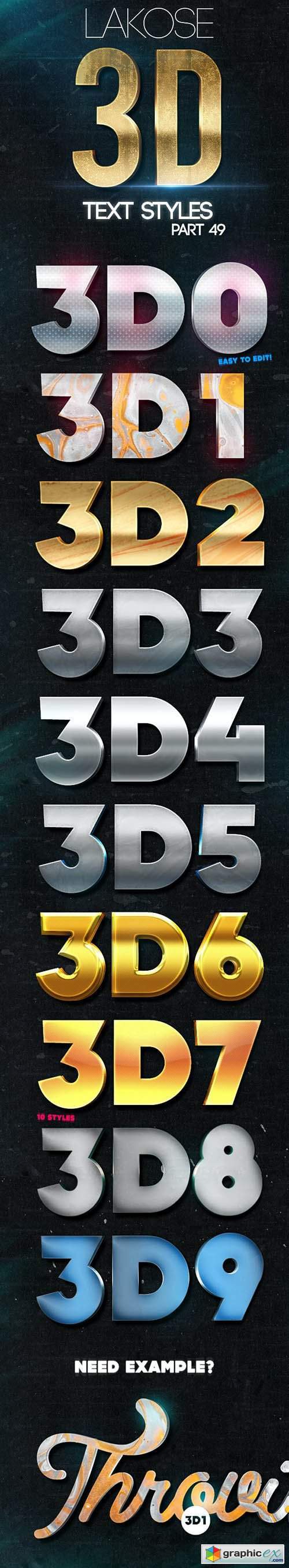 Lakose 3D Text Styles Part 49
