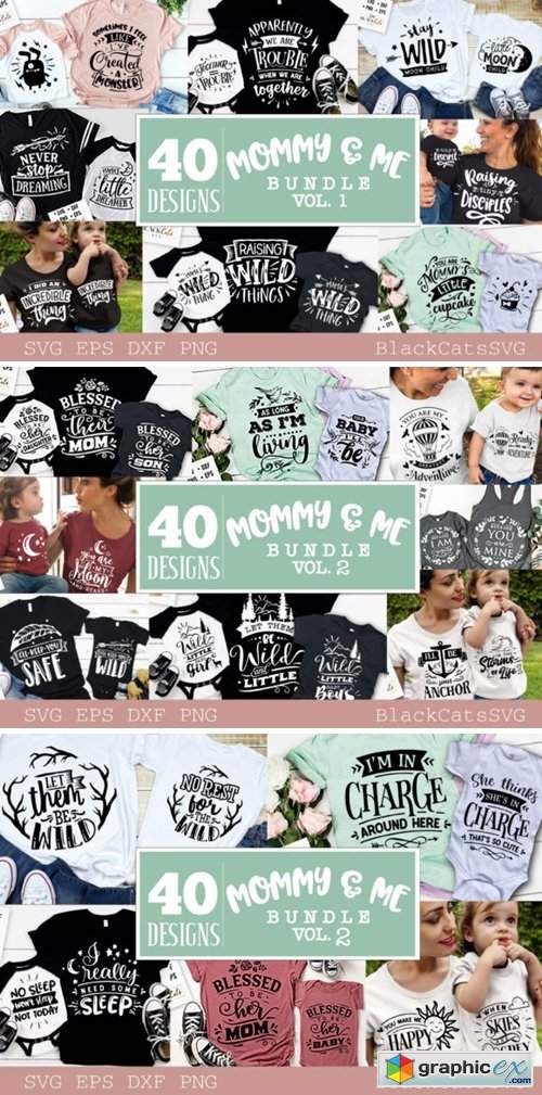  Mommy and Me SVG Bundle 40 Designs Vol 2 
