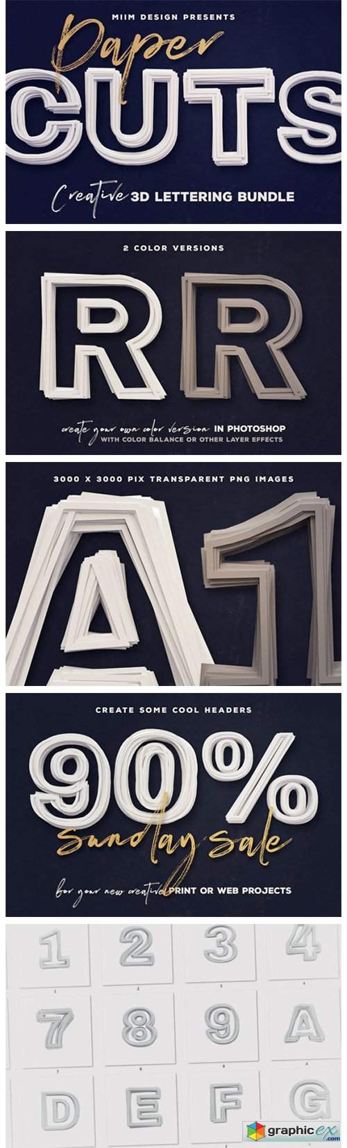  Paper Cut – 3D Lettering 