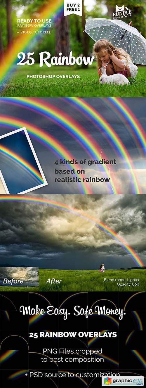 25 Rainbow Photo Overlays 
