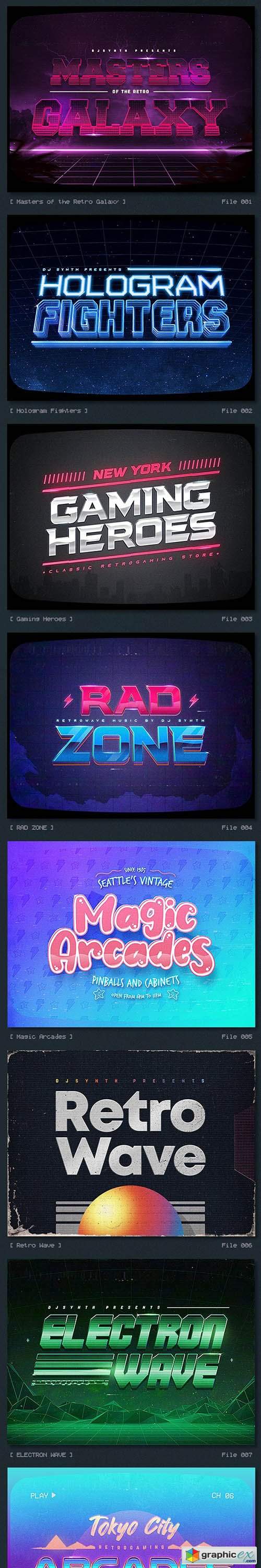 Synthwave 80s Retro Text Effects V3 