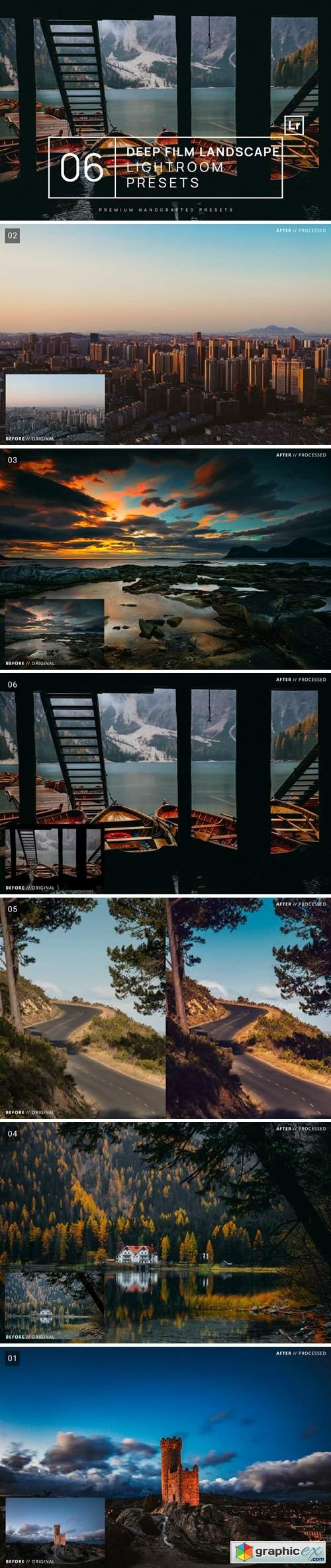 6 Deep Film Landscape Lightroom Presets + Mobile 