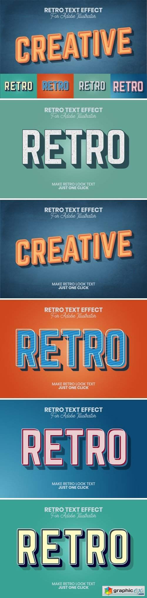 Retro Text Effect for Illustrator » Free Download Vector Stock Image