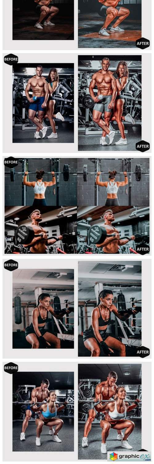 10 Fitness Photoshop Actions, ACR Preset