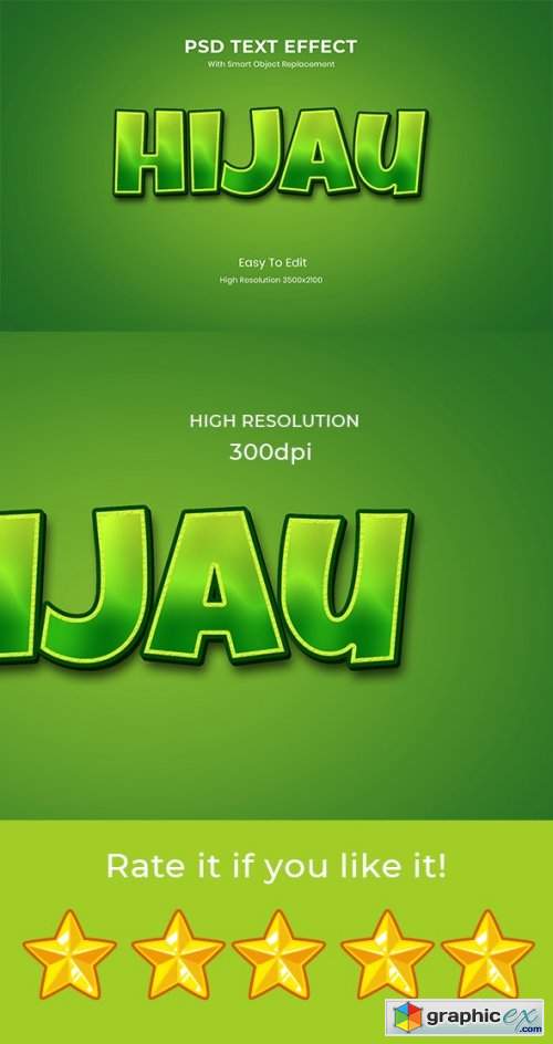 Hijau - Green 3D Game Logo Text Effect 