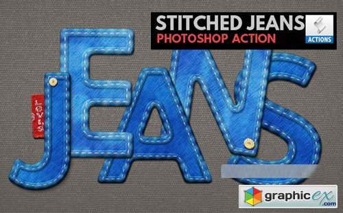 Realistic Stitched Jeans with Denim Effect - Photoshop Action & Brushes