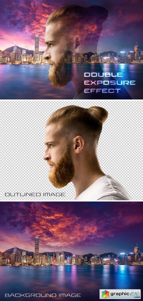  Double Exposure Photo Effect Mockup 