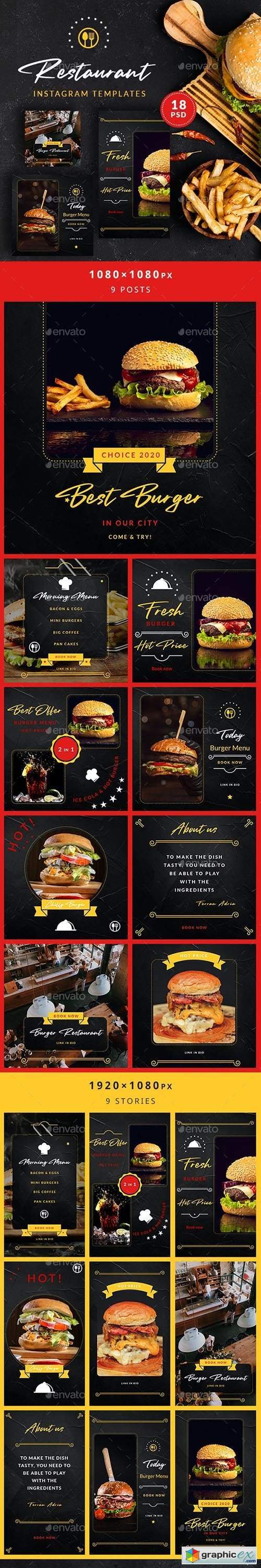 Burger Restaurant Instagram Posts&Stories