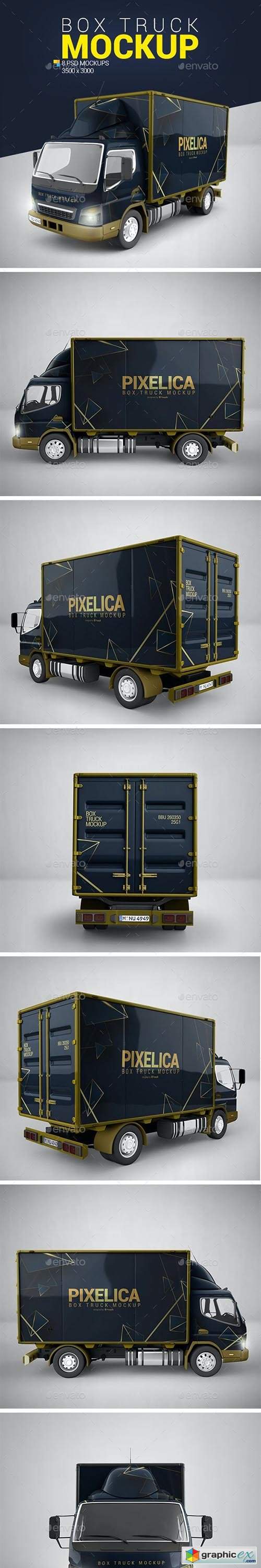 Download Box Truck Mockup » Free Download Vector Stock Image Photoshop Icon