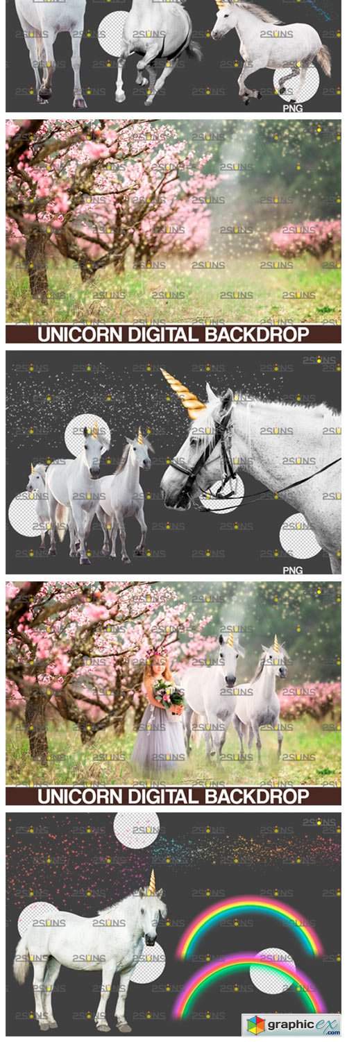  Unicorn Overlay & Flower Png Overlays 