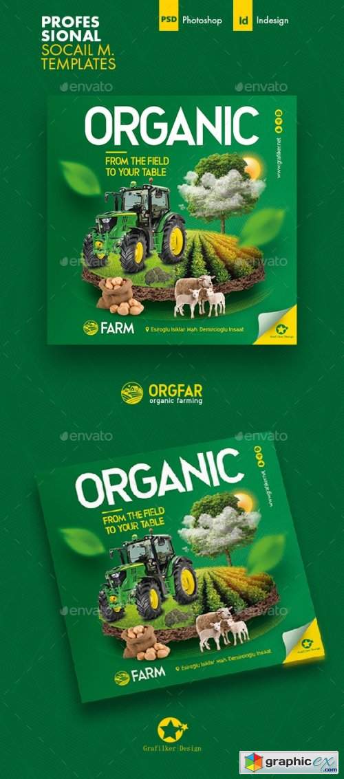 Organic Farming Social Media Templates 