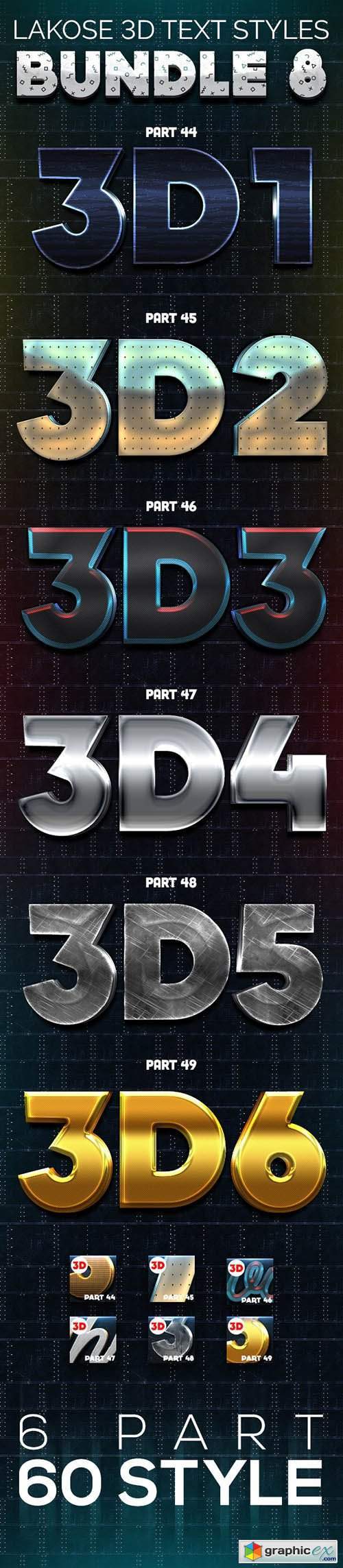 Lakose 3D Text Styles Bundle 8