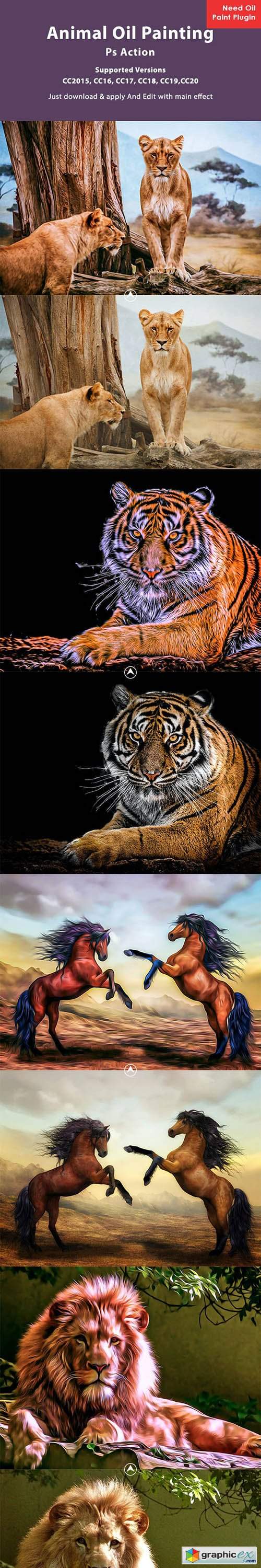Animal Oil Painting Photoshop Action 