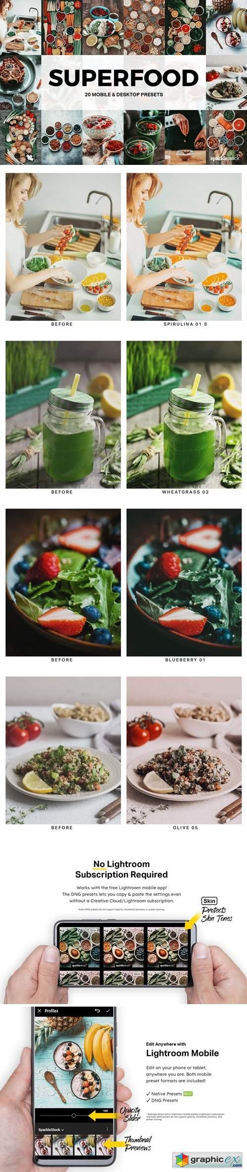  20 Superfood Lightroom Presets and LUTs 