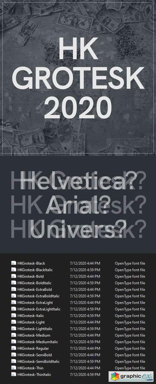  HK Grotesk 2020 - Sans Serif Typeface [18-Weights] 
