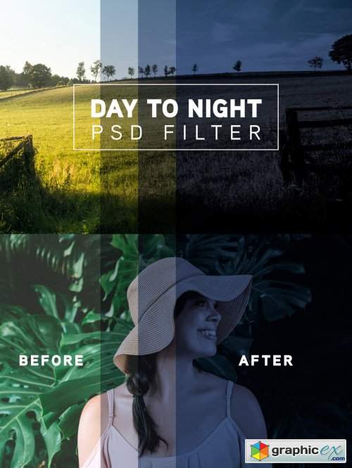  Photo Day to Night Filter Mockup 