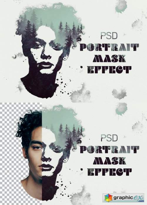 Stamp Portrait Dual Exposure Mockup