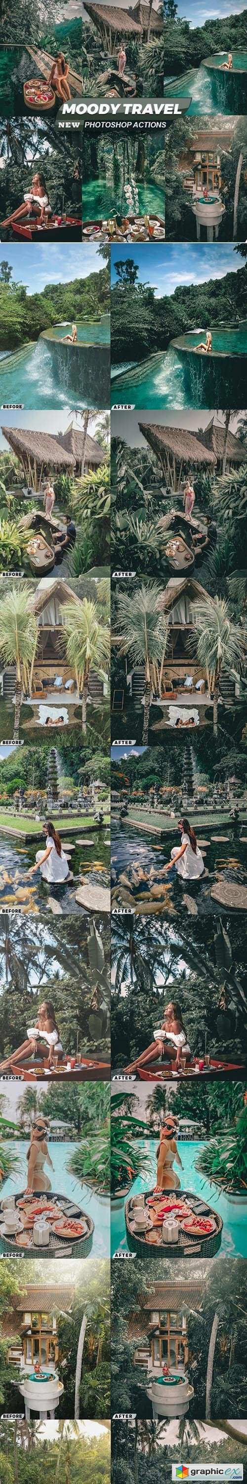 Moody Travel Blogger Photoshop Actions 