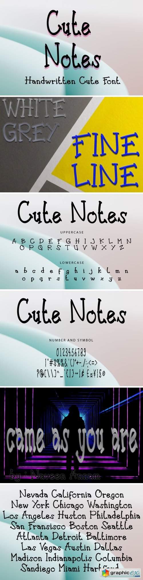  Cute Notes Font 