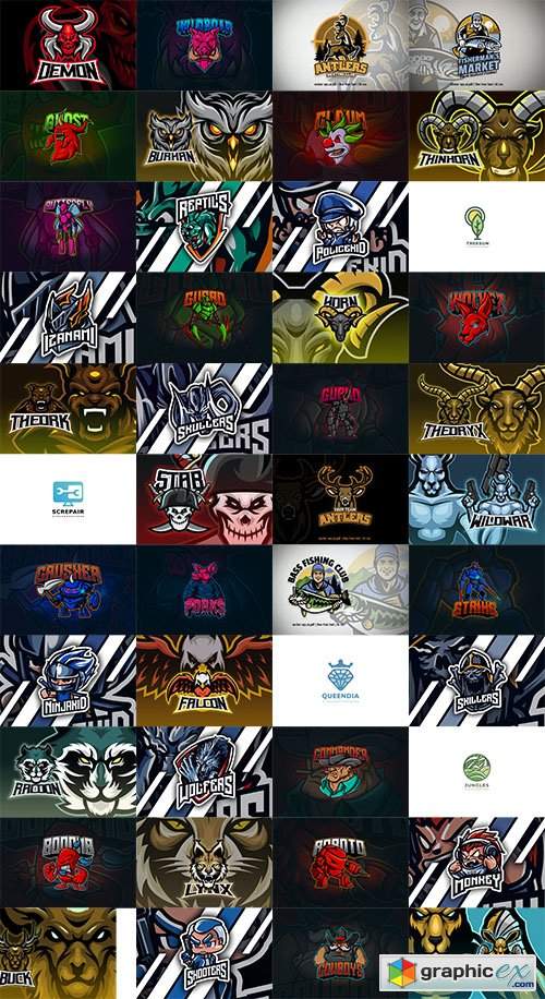  46 Mascot and Esport Logos Pack 